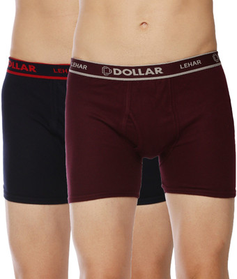 Dollar Men Dollar Lehar Mens Combed Cotton Trunk - Pack of 2 - Actual Colour May Vary Brief