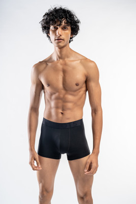 SHLOTS Men Ultra Soft Micro Modal Solid Black Men Trunks Brief