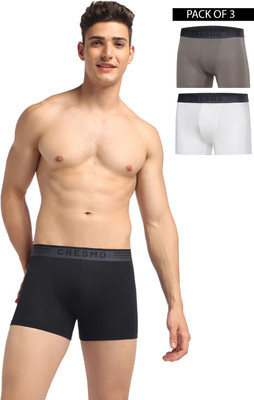 CRESMO Men Regular Fit Micro Modal Multi Trunk Pack Of 3 Brief