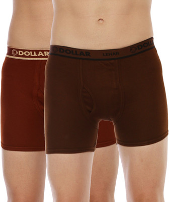 Dollar Men Dollar Lehar Mens Combed Cotton Trunk - Pack of 2 - Actual Colour May Vary Brief