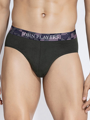 John Players Men Contoured Crotch Cotton Fabric (Green) Brief
