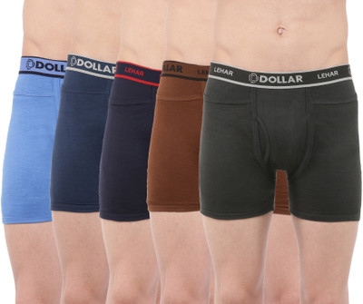 Dollar Men Dollar Lehar Mens Combed Cotton Trunk - Pack of 5 - Actual Colour May Vary Brief