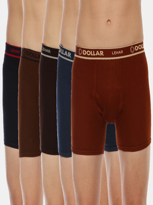 Dollar Men Dollar Lehar Mens Combed Cotton Trunk - Pack of 5 - Actual Colour May Vary Brief