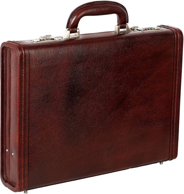 C Comfort Genuine Leather Briefcase Bag for Men Expandable Features| |High Security Combo Number Lock| 18 Liters Small Briefcase - For Men & Women(Brown)