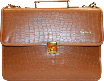 Man Arden The Vintage Aura Men's Briefcase Organizer Bag With Laptop Storage Large Briefcase - For Men(Brown)