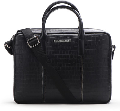 Police Synthetic Leather Messenger Bag(Black, 10 L)