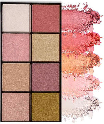 MYEONG Glitter & Shimmer And Makeup Baked Highlighter Powder Palette(Multi Shade)