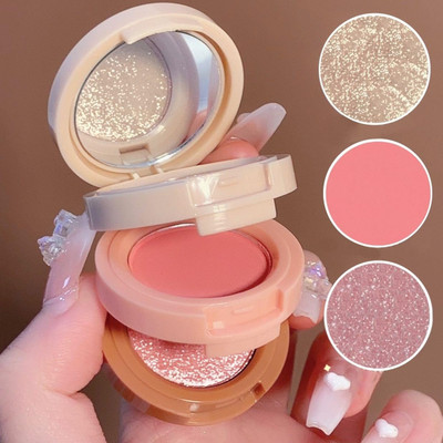 Gabbu 3 In 1 HD Baked 3 Color Blusher, Highlighter, Eyeshadow Palette(multicolor)