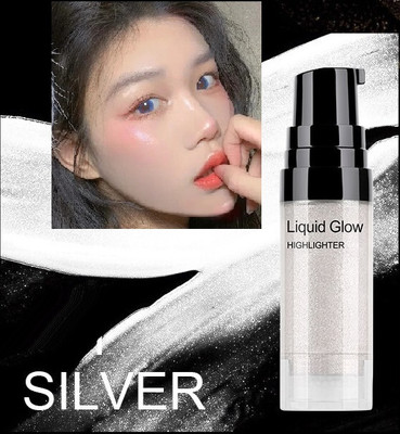 tanvi27 Shimmer Pearlescent Liquid Highlighter Make Up Face Body Illuminator Highlighter(Silver)