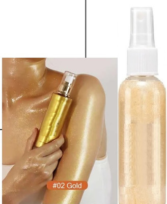 Latixmat Quick-Drying and Non-Sticky Glitter Spray Liquid Highlighter(golden)