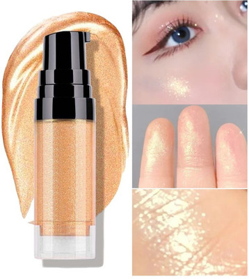 tanvi27 Blendable Silky Cream Glowing Face Highlighter Shimmer Finish Highlighter(Mettalic Gold)