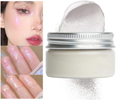 MYEONG Silver Diamond Flash Fairy Highlight Glitter Face Brighten Powder(Silver)