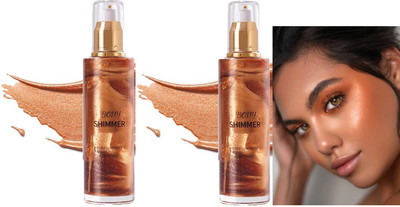 ADJD Combo 3D glow liquid highlighter waterproof bridal Silver makeup Highlighter(COPPER)