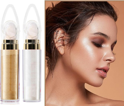 ADJD Not-sticky Brighten Highlighter Powder Stick Natural Sparkle Highlighter(Silver, Gold)