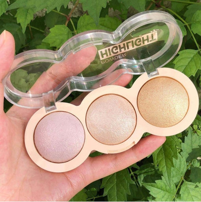 GFSU - GO FOR SOMETHING UNIQUE 3 in 1 Blush and Highlighter Powder Makeup Highlighter(multi color)