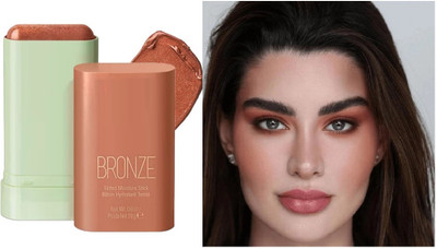 HUZURLU Multi-Use Makeup Blush Stick,Cream Blush Stick(BROWN)