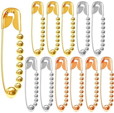 Bawree Silver Gold Rosegold Large Small Safety Brooch(Gold)