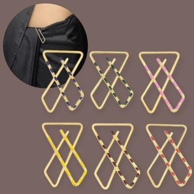FlyTouch Saree Pleat Holders – 6 X Pins Gold Plated Multicolor Strong Grip Pins Brooch(Multicolor)