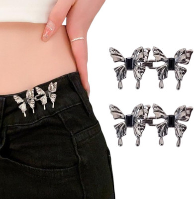 Whipbird Pack of 2 Butterfly Jeans Tightener Button Pin Brooch(Multicolor)