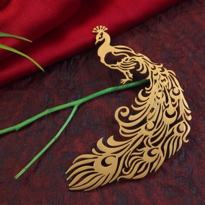 Adorn Stainless Steel Premium Designer Peacock Brooch For Men/Women Brooch(Gold)