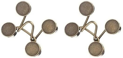 CUZWAVE Adjustable Waist Buckle for Pants, Instant Jeans Button Pins Pack Of 2 Brooch(Bronze)