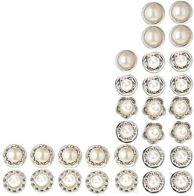 IKHODI BROOCH BUTTONS 30 PCS SET Brooch(White)