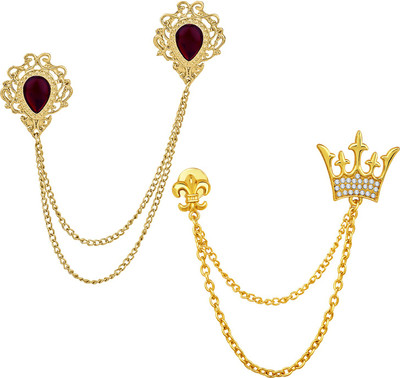 mahi Dual Layer Chain Brooch Brooch(White)