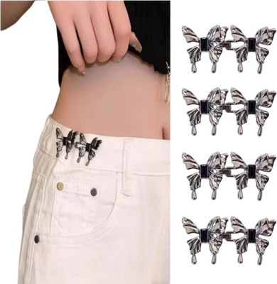 Whipbird Pack of 4 Butterfly waist Tightener Button Pin Brooch(Multicolor)