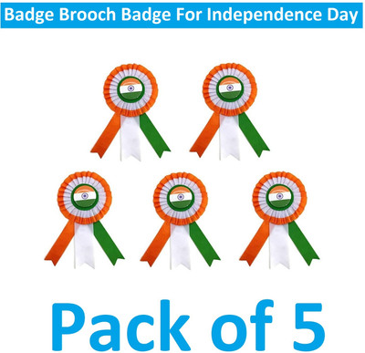 SIANL Pack of 5 Brooch Badge For Independence Day (IBB21.1) Brooch(Multicolor)