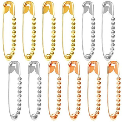 THANU'S CRAFT Multicolor Small Saree safety pin Hijab dupatta brooch pins for women & Girls Brooch(Gold, Silver, Copper)