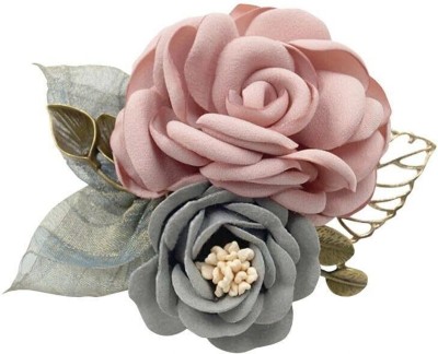 SYGA Women's Fashionable Rose Flower Brooch, Versatile Pin for Outfits (Pink) Brooch(Pink, Grey)