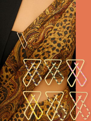 Naosucura Premium Saree Pins 6 Pcs Gold Plated Enamel Finish Stylish Large Size Daily Brooch(Multicolor)