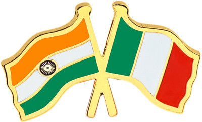 GMC India & Italy Twin Flag Lapel Pin For Men's & Women's Brooch Brooch(Multicolor)