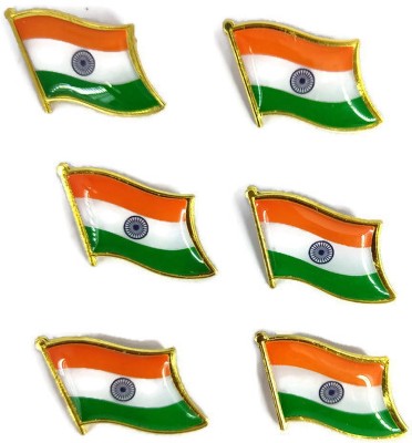 Altrona Indian National Flag Tricolor Brass Matel India Badge,Brooch Pin Brass Badges Brooch(Gold)