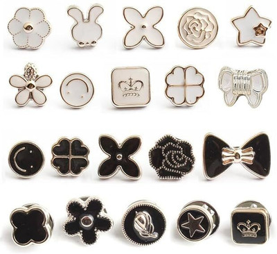 TREXEE (20 pcs) Brooch Pins for Women Cover Up Button Pins Instant Button Brooch(Multicolor)