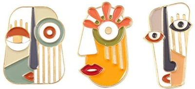 FURE Abstract Art Geometric Portrait Enamel Pins Brooch(Multicolor)