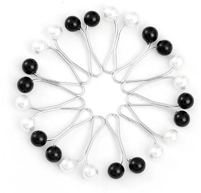 Headshot 12pc set of Lovely Hijab Pin Clips Brooches Scarf Shawl Pins Brooch(Black, White)