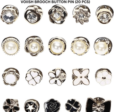VOIISH 20 Pcs Brooch Button Multi-Use Brooch Pins for Women and mens Brooch(Multicolor)