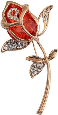 SYGA Small Diamond Brooch Pearl Fashion Crystal Rhinestone for Bridal Women Girl-N2 Brooch(Red)