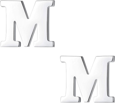 FURE Elegant M Initial Collar Pin Brooch(Silver)
