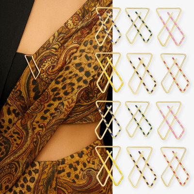 Naosucura 12 Pcs Elegant Fabric-Safe Saree Pins to Hold Sarees, Dupattas, Lehenga Securely Brooch(Multicolor)