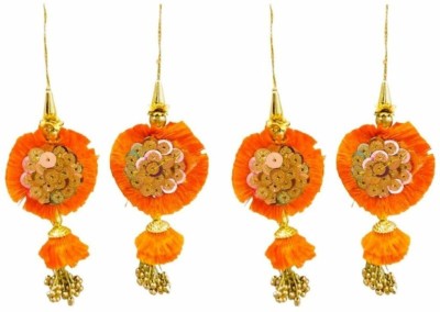 CREATIVE MINDZZ Handmade Silk Thread ORANGE Latkan/Tassel for blouse/Saree/Lehenga(04 PCS) Brooch(Orange)