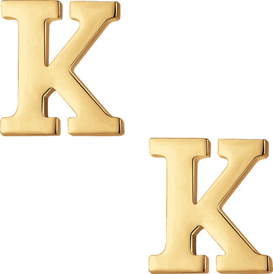 FURE K Initial Collar Pin Brooch(Gold)