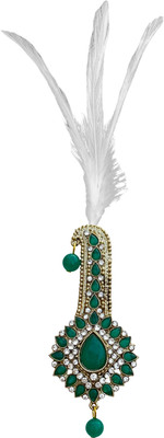 FURE Rhombus Classic Kilangi with Feather Brooch(Green)