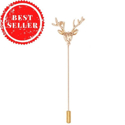 the tie hub Reindeer Gold Lapel Pin Brooch(Gold)
