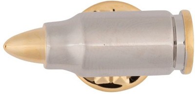 the tie hub Gold And Silver Bullet Metal Lapel Pin Brooch(Silver)