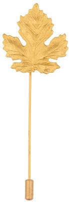 the tie hub Gold Maple Leaf Metal Lapel Pin Brooch(Gold)