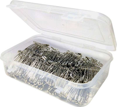 MITHILA Saree Safety Pin Box Set- Small 100 pins and Large 50 pins - for Saree, Salwar Brooch(Silver)