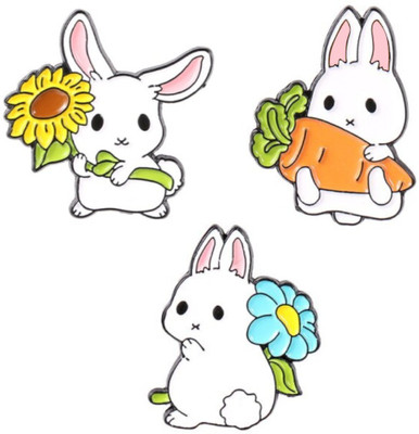 FURE Set of Cute Rabbits Enamel Pins Brooch(Multicolor)