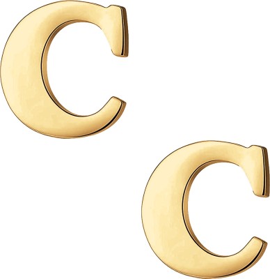 FURE C Initial Collar Pin Brooch(Gold)